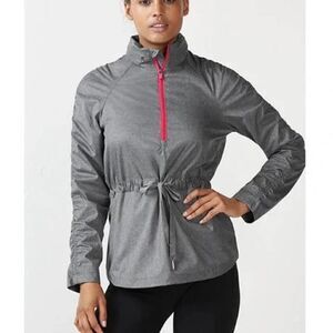 Fabletics Danielle Athletic Gray Pullover Jacket - Size: Large
